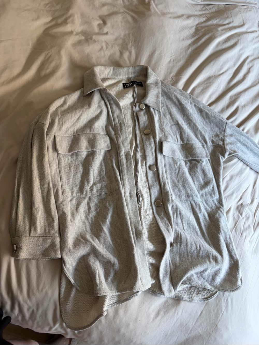 Zara Light Gray Overshirt Jacket